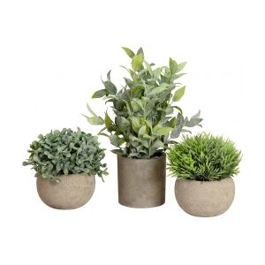 Europalms Table plants in pots, artificial plant, Set of 3 TILBUD NU