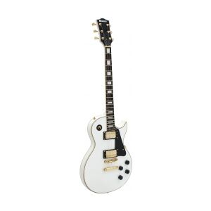 Dimavery LP-520 E-Guitar, white/gold TILBUD NU