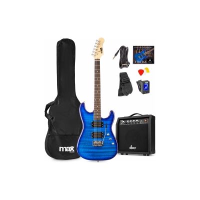 MAX GigKit Superstrat Elektrisk guitar med 40 Watt forstærker og tilbehør - Mørk MAX GigKit Superstrat Elektrisk guitar med 40 Watt forstærker og tilbehør - Mørk