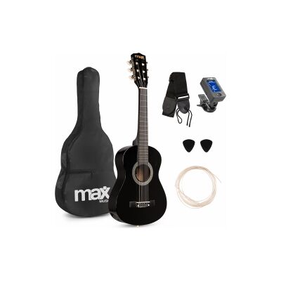 Børne Guitarpakke 30" - 1/4 børneguitar, Akustisk (3-5 år) Sort / Alt du skal br Børne Guitarpakke 30" - 1/4 børneguitar, Akustisk (3-5 år) Sort / Alt du skal br