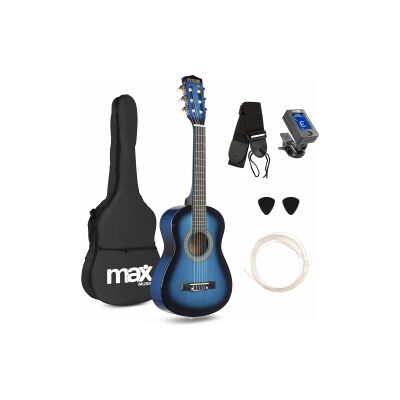 Børne Guitarpakke 30" - 1/4 børneguitar, Akustisk (3-5 år) Blå / Alt du skal bru Børne Guitarpakke 30" - 1/4 børneguitar, Akustisk (3-5 år) Blå / Alt du skal bru