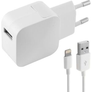 Apple Iphone Usb Oplader 2.4a Inkl. Usb-a Til Lightning Adapter Kabel - 1 M - Hvid