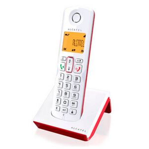 Alcatel - Trådløs Fastnettelefon Med Oplader - S-250 - Hvid Rød