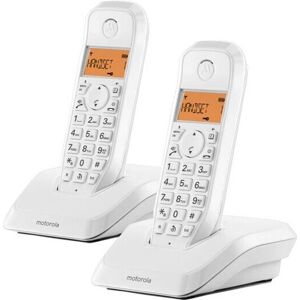 Motorola - Trådløs Fastnet Telefon - 2 Stk - S1202 - Hvid