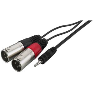 MONACOR MCA-129P 2 x XLR(han)-til-minijack(stereo)-kabel  1 meter