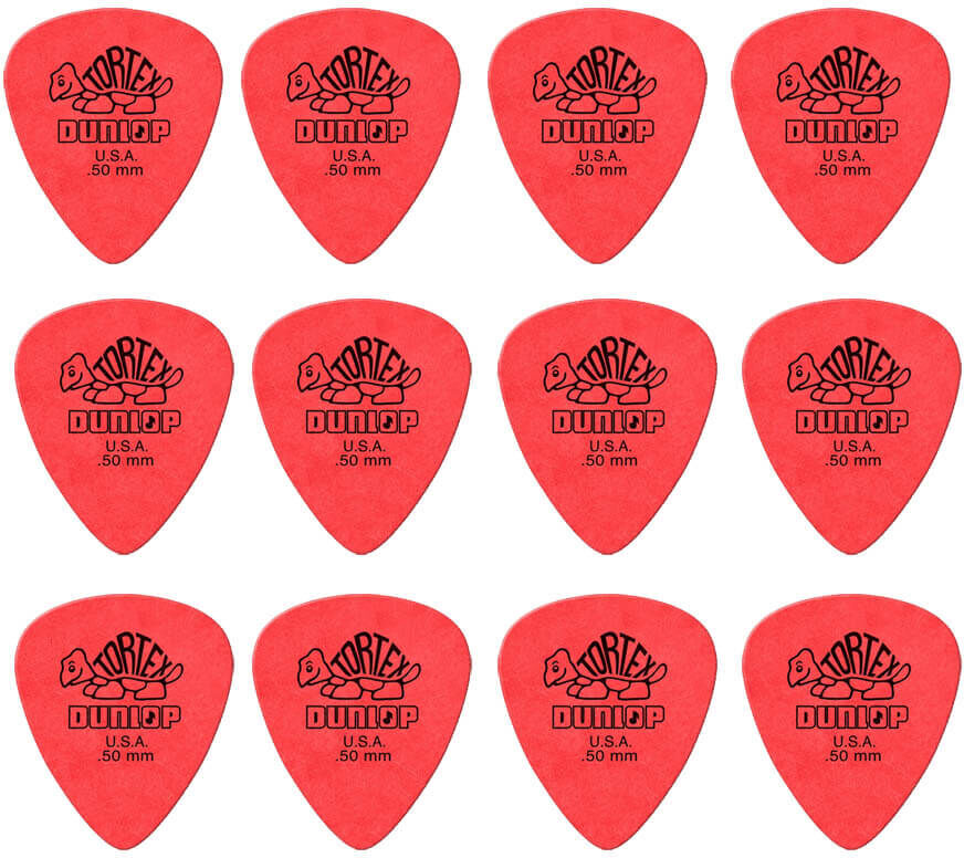 Dunlop Tortex Standard 0,50 mm plektre (12 stk.) Dunlop Tortex Standard 0,50 mm plektre (12 stk.)