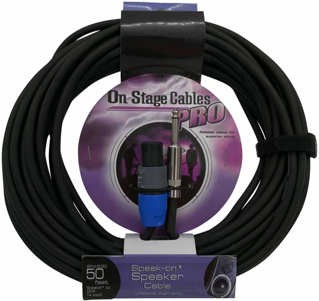 Speakon On-Stage SP14-50SQ speakon-til-jack-kabel  15 meter Speakon On-Stage SP14-50SQ speakon-til-jack-kabel  15 meter