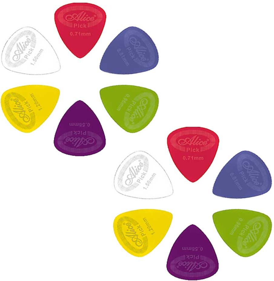 Alice AP-12G 0.71 mm projecting plektre (12 stk) Alice AP-12G 0.71 mm projecting plektre (12 stk)