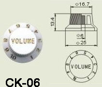 Wilkinson CK-06 el-guitar-volumekontrol-knap hvid Wilkinson CK-06 el-guitar-volumekontrol-knap hvid