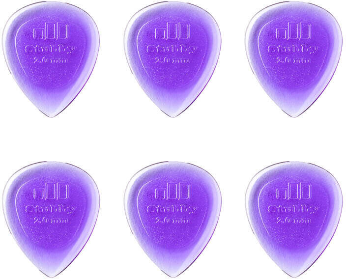 Dunlop Stubby Jazz 2,0 mm plektre (6 stk.) Dunlop Stubby Jazz 2,0 mm plektre (6 stk.)
