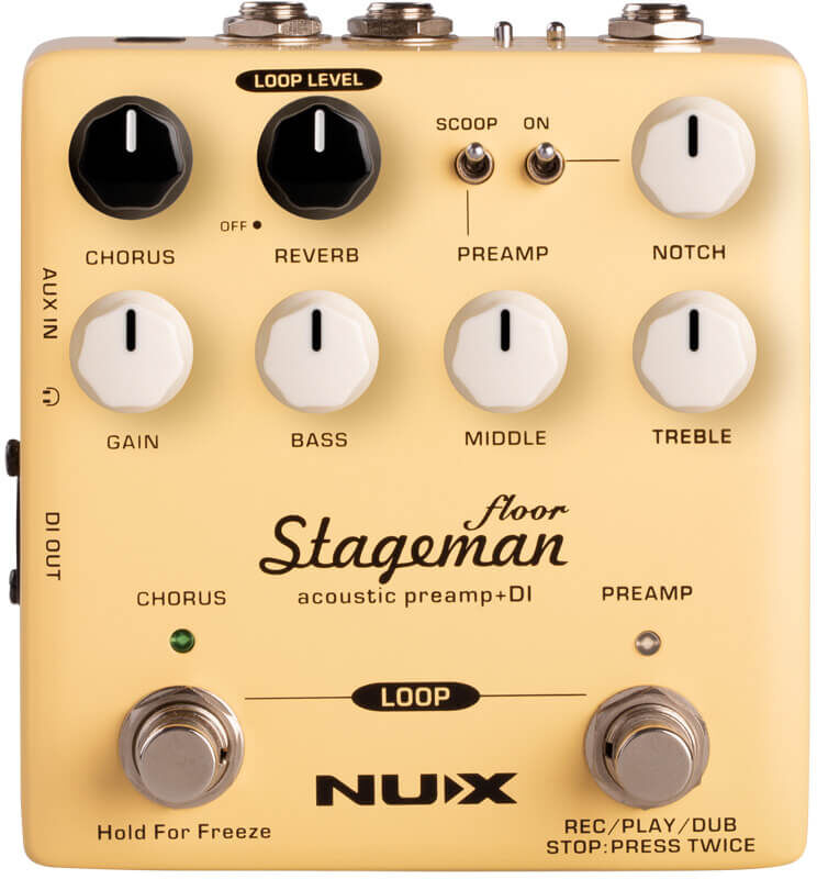 Nux NAP-5 Stageman Floor preamp / DI box for akustisk guitar Nux NAP-5 Stageman Floor preamp / DI box for akustisk guitar