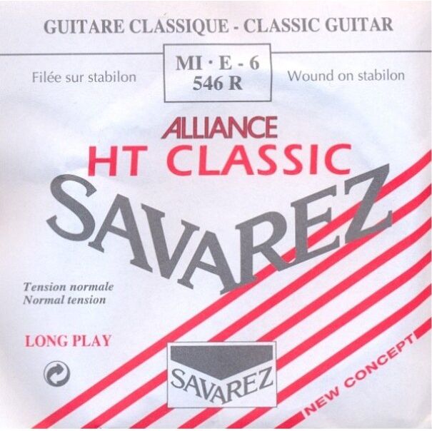 Savarez 546R Alliance E6 løs spansk guitar-streng, rød Savarez 546R Alliance E6 løs spansk guitar-streng, rød