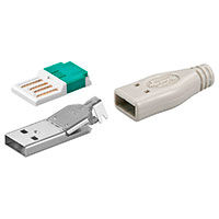 USB-A stik til montering på kabel (Toolless)
