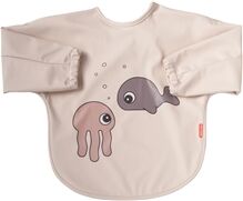 Done By Deer Sleeved Bib Sea Friends Powder Done By Deer Sleeved Bib Sea Friends Powder