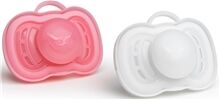 Herobility HeroPacifier Pink/White 2-Pakke +6 mdr. 1 set Herobility HeroPacifier Pink/White 2-Pakke +6 mdr. 1 set