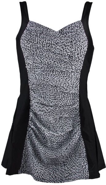 Damella Esther Basic Swimsuit Dress - Black/White * Kampagne *