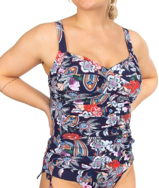 Damella Geena Paisley Flower Tankini - Navy-2 * Kampagne * Damella Geena Paisley Flower Tankini - Navy-2 * Kampagne *