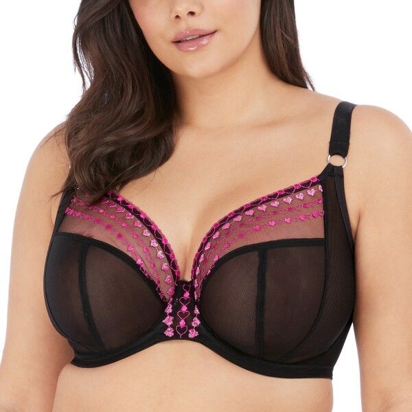 Elomi Matilda Underwired Plunge Bra - Black/Pink * Kampagne * Elomi Matilda Underwired Plunge Bra - Black/Pink * Kampagne *