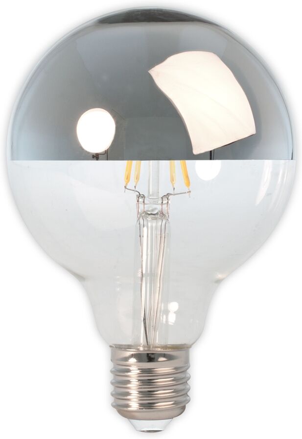 Calex Topforspejlet Sølv Led Globe G95 4w E27 Dæmp Calex Topforspejlet Sølv Led Globe G95 4w E27 Dæmp