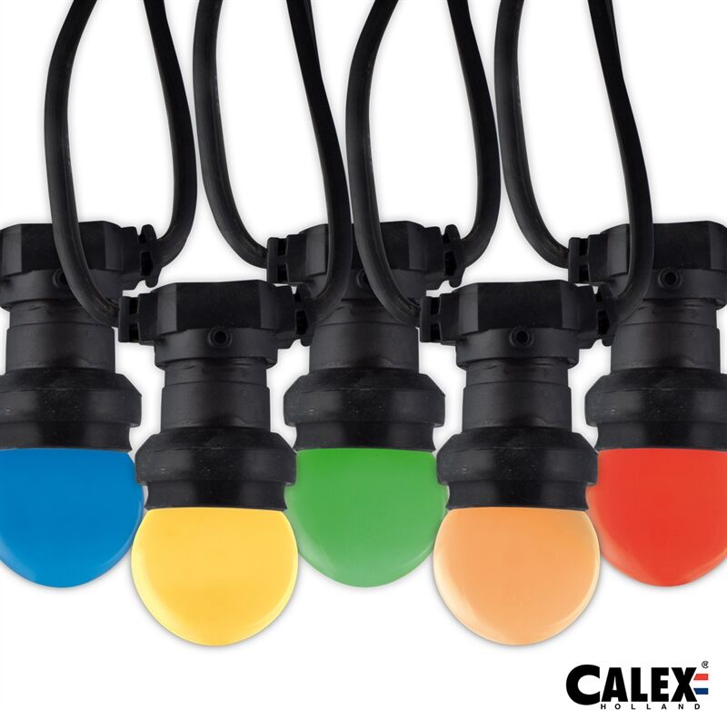 Calex 473450 Led Partylyskæde 10mtr M/10 Farvede Kronepære Calex 473450 Led Partylyskæde 10mtr M/10 Farvede Kronepære