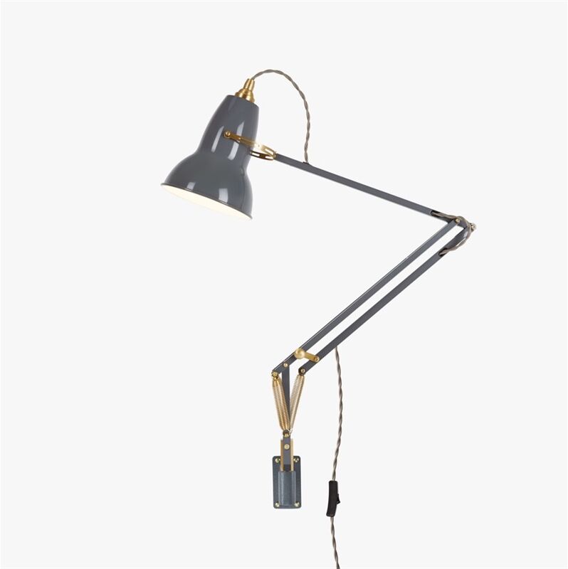 Anglepoise Original 1227 Brass Lamp Med Vægbeslag Grå Anglepoise Original 1227 Brass Lamp Med Vægbeslag Grå