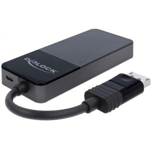 Delock Displayport 1.4 Splitter - 4k/60hz - 3 Vejs - Sort