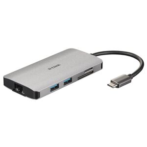 D-Link Dub-M810 Usb-C Pd Hub - 4k/30hz - 8i1 - Grå