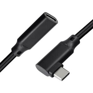 Usb-C 3.2 Gen.2 Forlængerkabel - Vinklet - Sort - 0.50 M