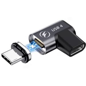 Magnetisk Usb-C Usb4 Vinklet Adapter - Han/hun - 20gbps - 140w