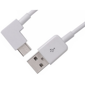 Usb-C 3.1 Til Usb-A 2.0 Han Kabel - Vinklet - Hvid - 3 M