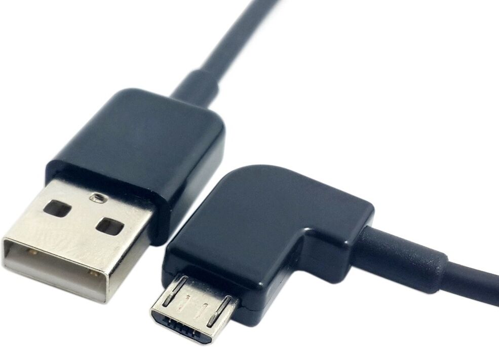 Huawei Usb-A 2.0 Han / Vinklet Micro-B Han - Sort - 2 M