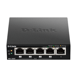 D-Link - 5 Ports Netværks Poe+ Switch - 10/100/1000 Mbps