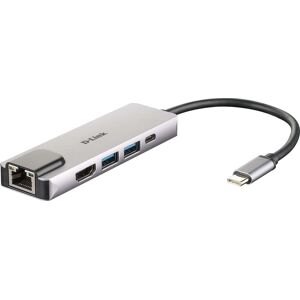 D-Link Dub-M520 Usb-C Pd Hub - 4k/30hz - 5i1 - Sølv