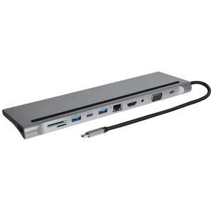 Usb-C Multi-Hub 4k Hdmi/vga - 11in1 - Grå