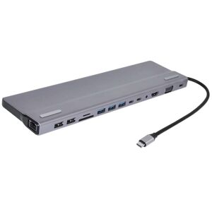 Usb-C Multi-Hub 4k Hdmi/vga - 14in1 - Grå