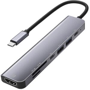 Usb-C 7i1 Hub - Hdmi/usb-A/usb-C Pd/sd/micro Sd - Grå