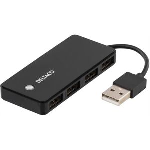 Usb Hub 2.0 - 4 Vejs - Sort