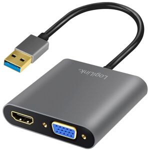 Logilink Usb 3.0 Til Hdmi/vga Adapter Kabel - Aluminium