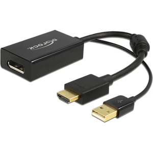 Delock Hdmi Til Displayport Adapter - 4k - Sort