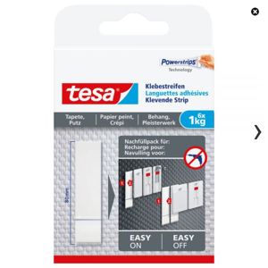Tesa - Dobbeltklæbende Strips Til Tapet Og Gips (1 Kg) - 6 Stk.