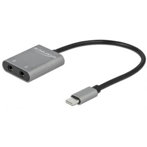 Delock Usb-C 3.1 Han Til 2 X Minijack Hun Splitter Kabel - Grå