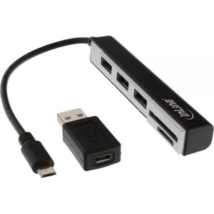 Usb Otg 2.0 Kortlæser Og Usb-Hub Til Sdxc Og Microsd