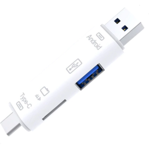 Usb-C  / Usb-A 3.0 Otg Smart Kortlæser - Hvid