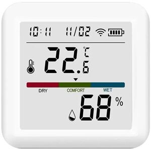 Mini Indendørs Wifi Termometer Og Hygrometer - Hvid