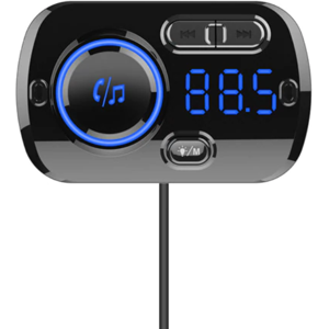 Bluetooth 5.0 / Fm Transmitter Til Bil - Sort