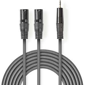 Nedis Xlr-Lydkabel Mono - 2 X Xlr 3 Pin Han - 3.5 Mm Han - 1.5 M