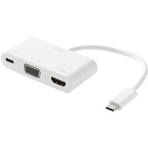 Usb-C Hdmi/vga Adapter - Pd 60w - 4k Uhd / 30hz - Hvid