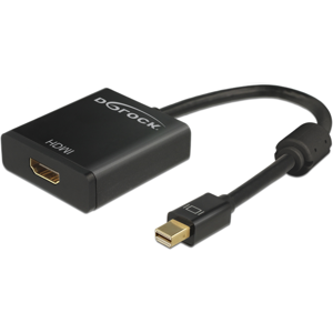 Delock Mini Displayport Til Hdmi - Aktiv - 4k - Sort - 0.20 M