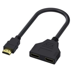 Hdmi Han Til 2 X Hdmi Hun - Guldbelagt