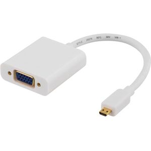 Micro Hdmi Til Vga / 3.5 Mm Minijack Adapter Kabel - Hvid